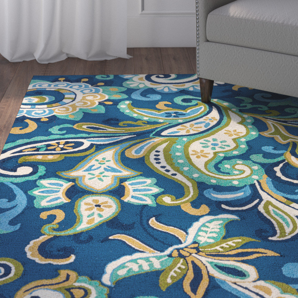 Aurora Blue & Yellow Indoor/Outdoor Area Rug & Reviews Joss & Main